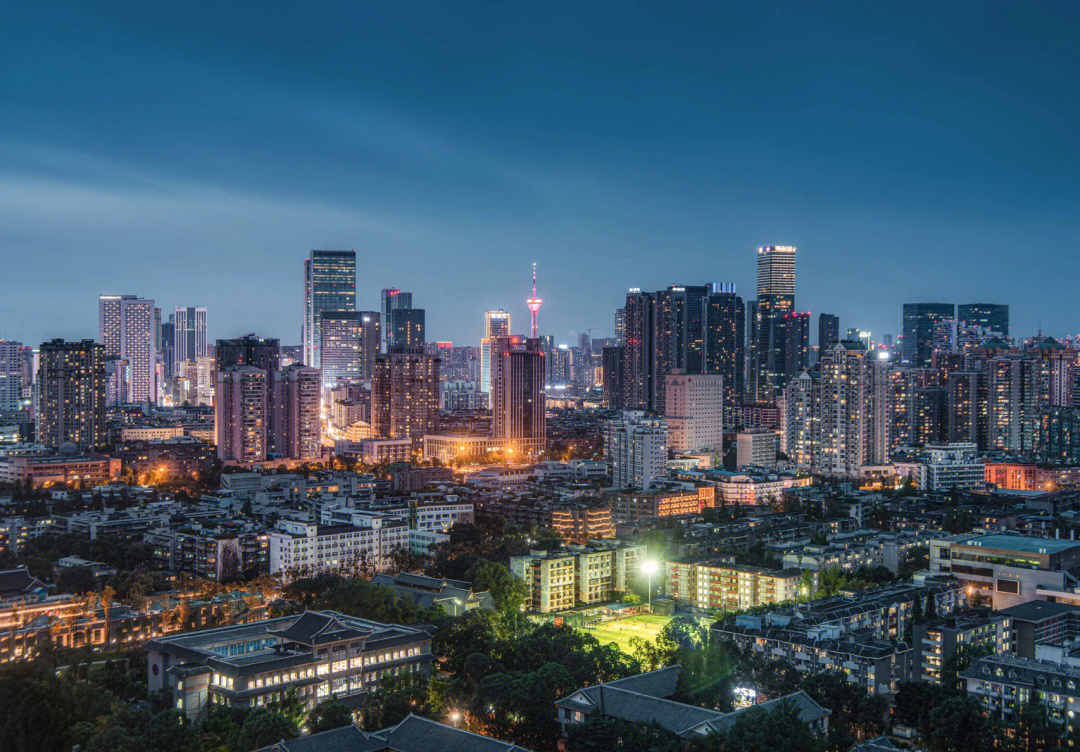 成都夜景高空视角的成都爱了吗