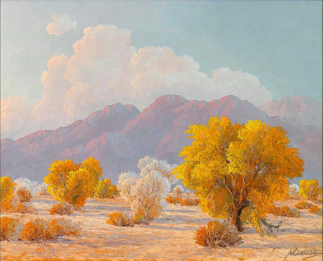 油画风景约翰威廉希尔顿的沙漠风景画